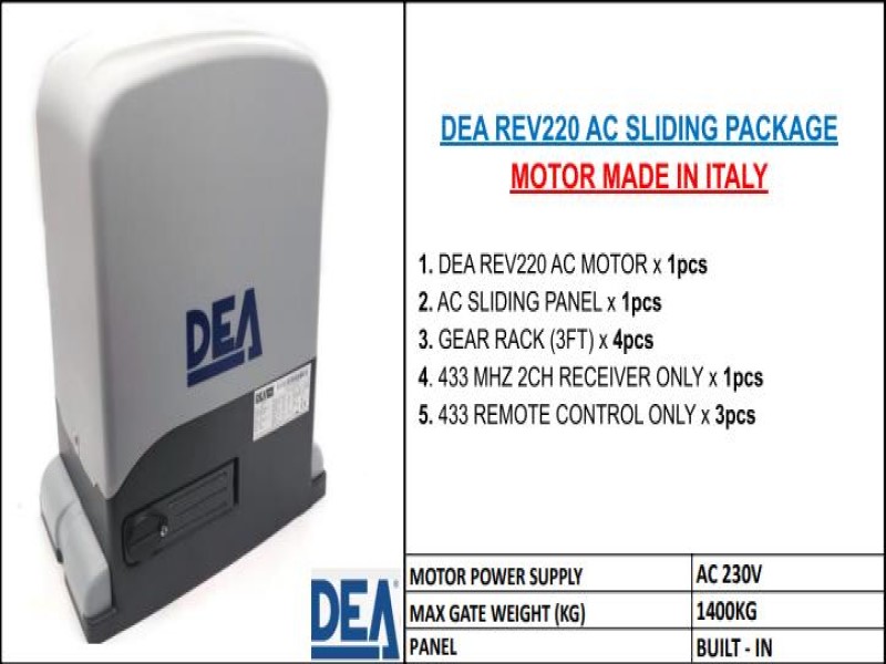 DEA REV220/S AC240 1400KG AS5 SLIDING PACKAGE