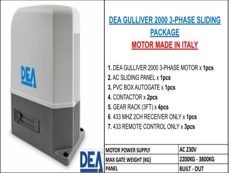 DEA GULLIVER 2000 / 415V ( 3 PHASE PANEL ) A/G PACKAGE 